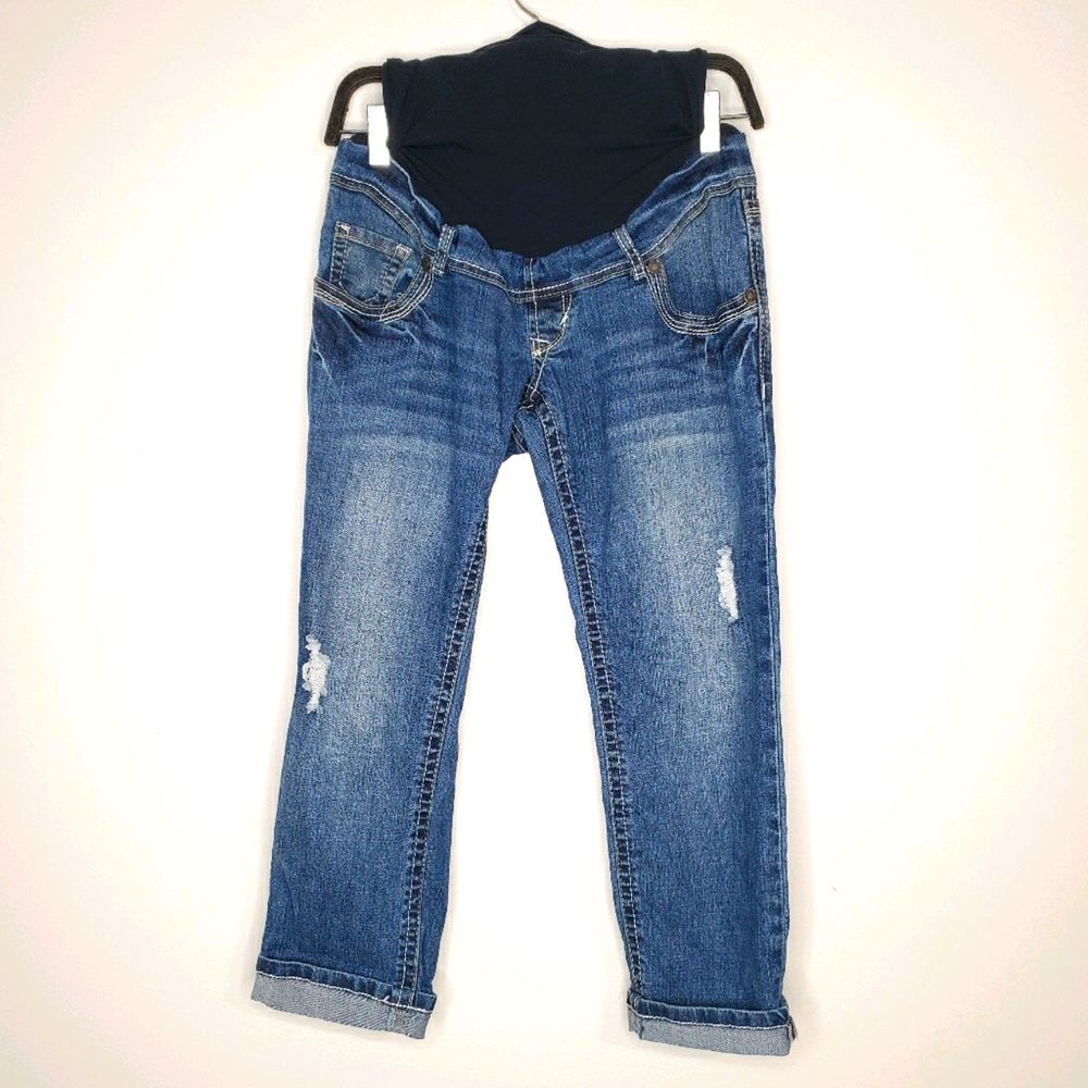 17) WALLFLOWER Distressed Maternity Jeans Sz. M